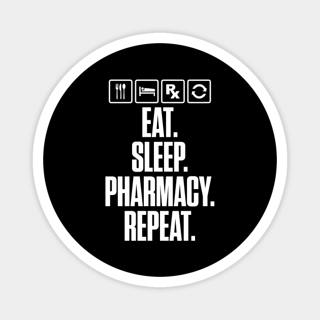 Eat sleep pharmacy repeat Magnet by captainmood